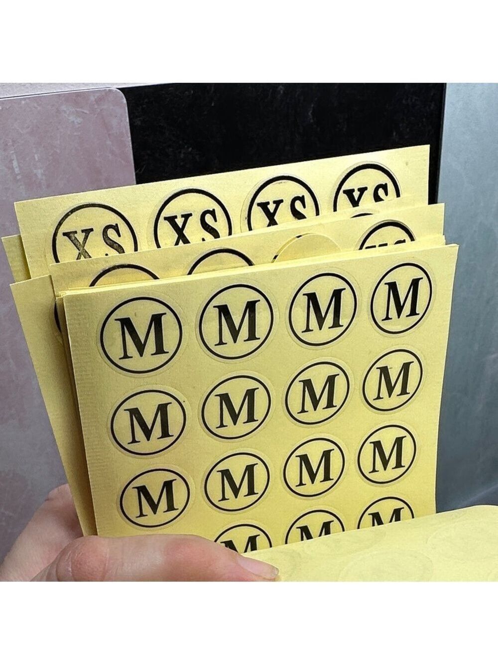 1200 to 1400 stickers less than perfect Yellow Size Label Stickers - Picture 10 of 12